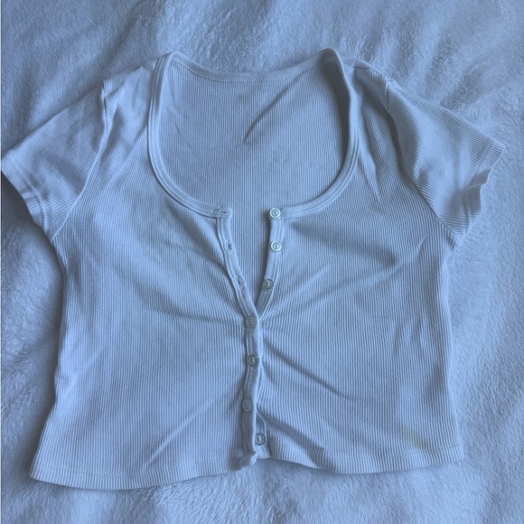 American Apparel Tops - American Apparel White Ribbed Knit Top